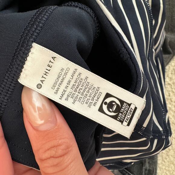 Athleta Stealth Navy Striped Tennis Skirt Skort - Picture 8 of 9